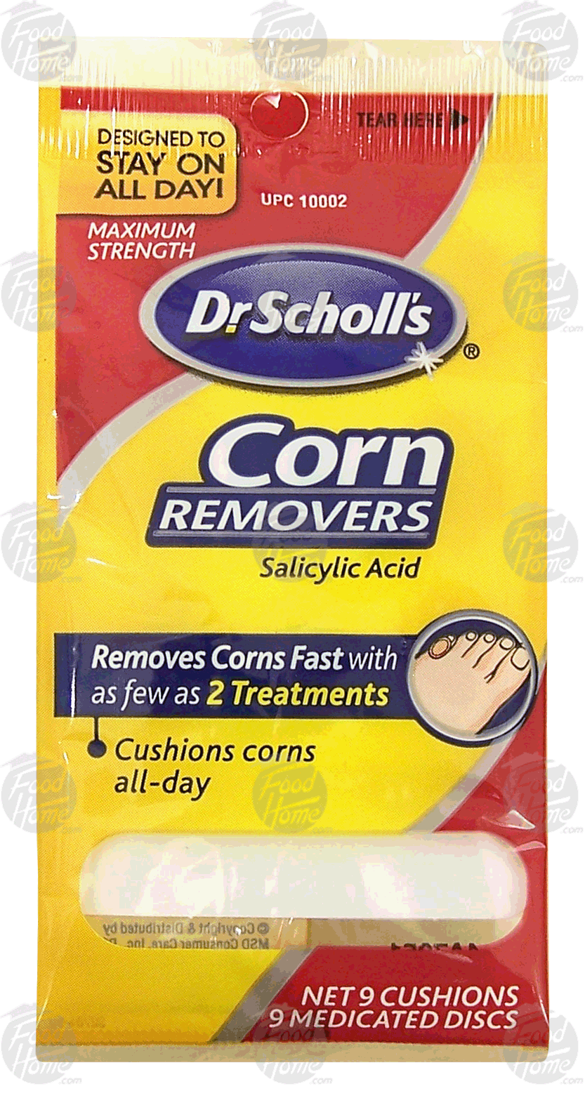 Dr Scholl's  corn removers salicylic acid,  medicated pads, 9 cushions, 9 medicated disks Full-Size Picture